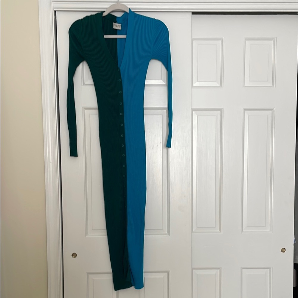 Teal and Blue Long Dress/Cardigan